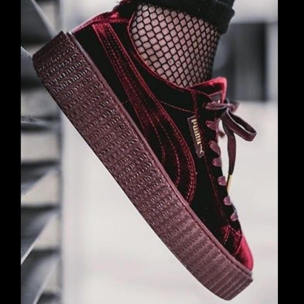 Puma Women's Sneakers in Burgundy and Tan